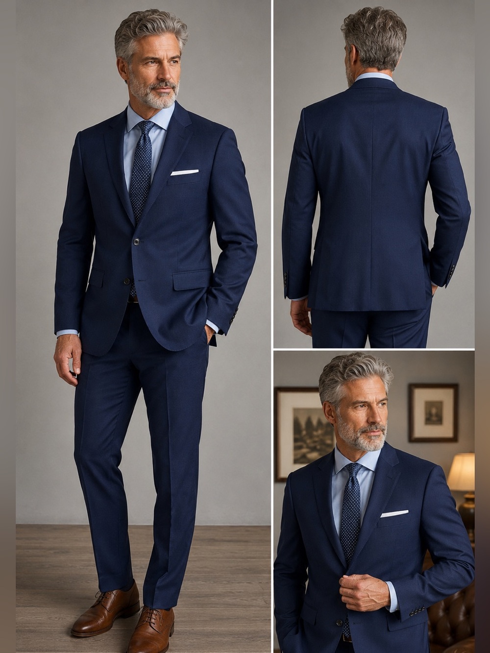 JOE Joseph Abboud Navy Super 120s Wool Slim Fit Suit 38R 32W